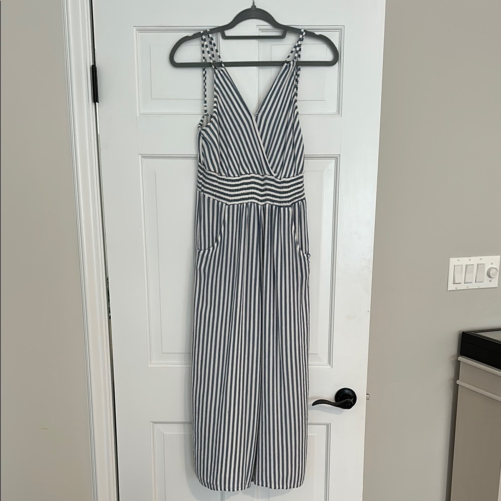 Striped Blue and White Jumpsuit